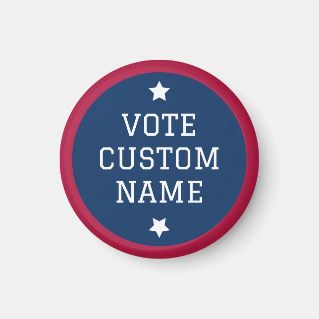 Bouton de vote Magnet Élection personnalisée Nom d (Devant)