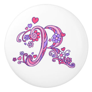 Bouton décoratif de poignée de rose de monogramm