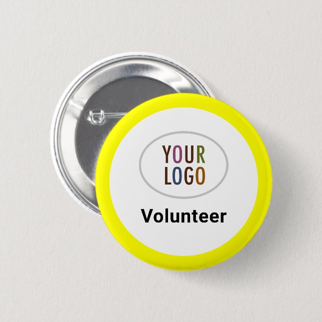 Bouton du personnel bénévole jaune Badge de l'entr (Devant & derrière)