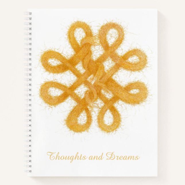 BOUTON EN CELTIQUE D'OR 8,5x11 Carnet Spiral (Devant)