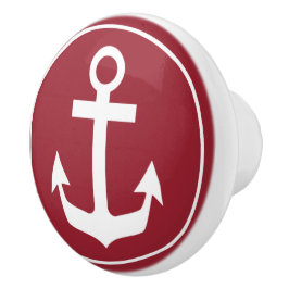 Bouton en céramique à thème rouge