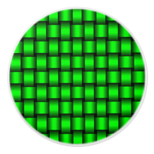 Bouton en céramique à tissage vert