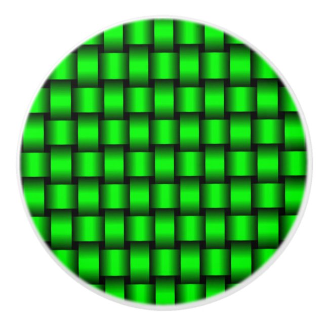 Bouton en céramique à tissage vert (Devant)