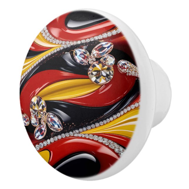 Bouton en céramique avec couleurs belges (Droite)