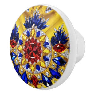 Bouton en céramique avec des couleurs roumaines