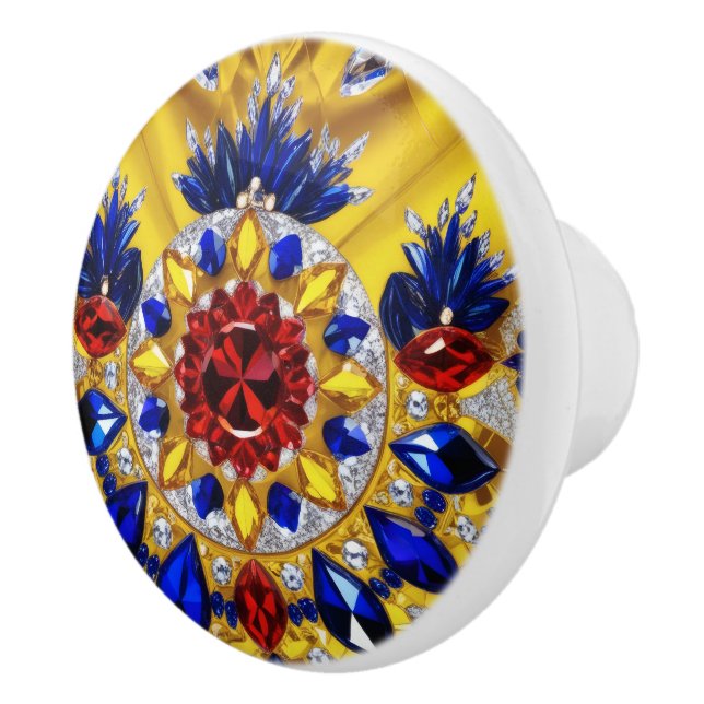 Bouton en céramique avec des couleurs roumaines (Droite)