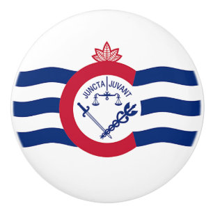 Bouton en céramique avec drapeau de Cincinnati, US