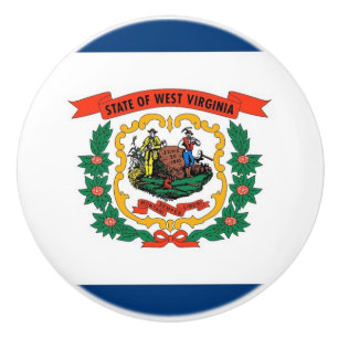 Bouton en céramique avec drapeau de l'état de Virg
