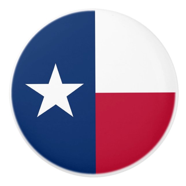 Bouton en céramique avec drapeau de Texas State, U (Devant)