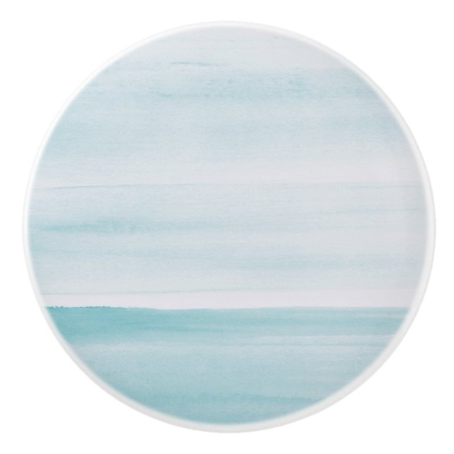 Bouton en céramique bleu de plage (Devant)