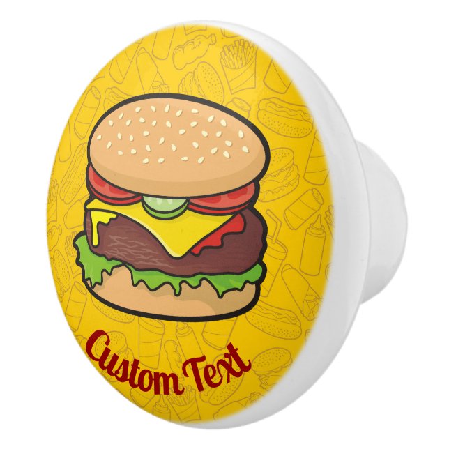 Bouton en céramique Cheeseburger (Droite)