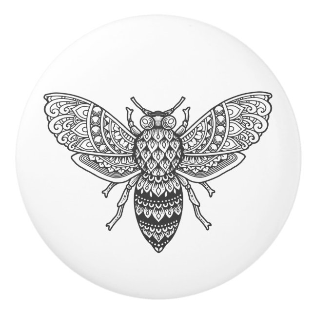 Bouton en céramique d'abeille (Devant)