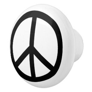 Bouton en céramique de conception de signe de paix
