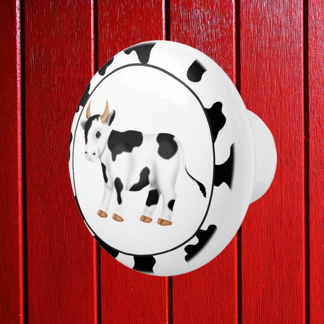 Bouton en céramique de Country Cow (Créateur téléchargé)
