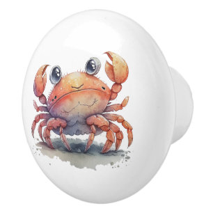 Bouton en céramique de crabe mou