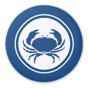Bouton en céramique de créature marine de crabe