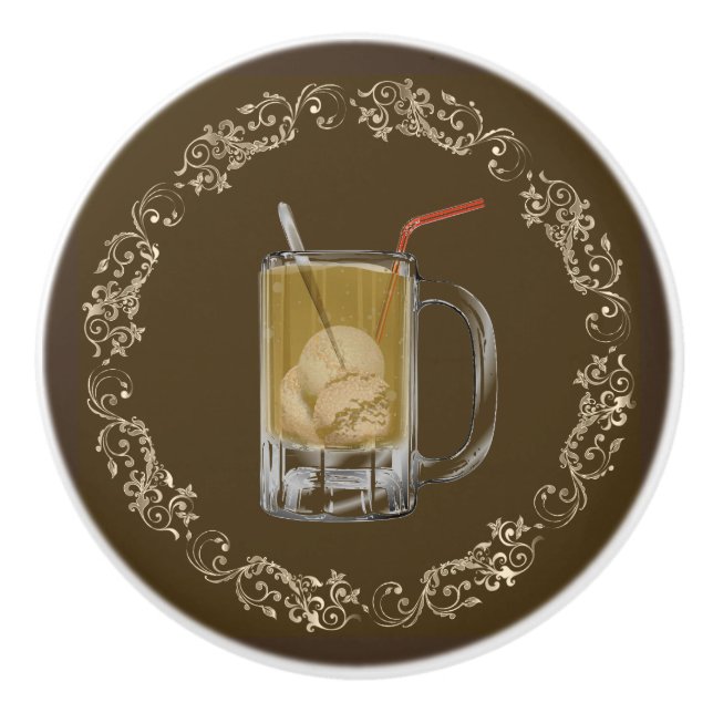 Bouton en céramique de flotteur de bière de racine (Devant)
