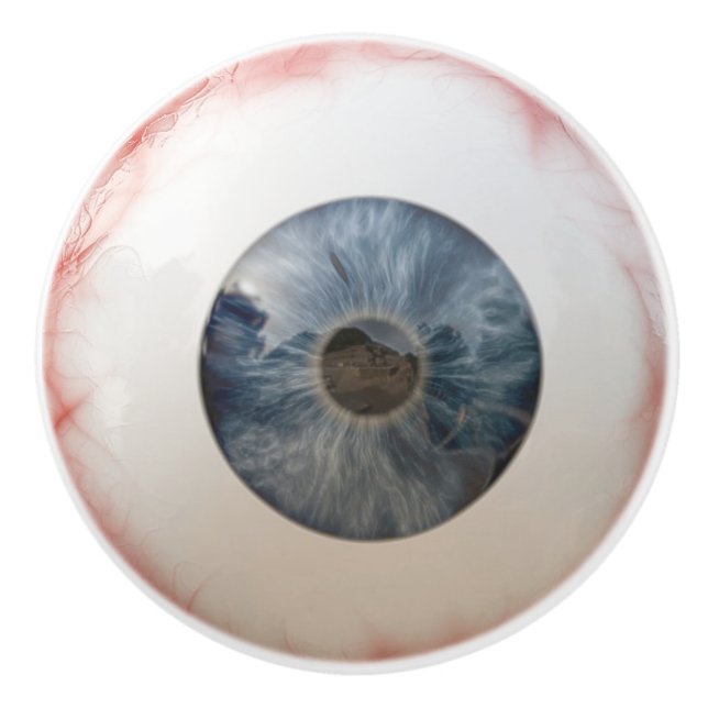 Bouton en céramique de globe oculaire drôle (Devant)