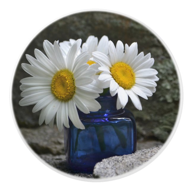 Bouton en céramique de marguerite (Devant)