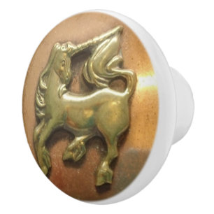 Bouton en céramique de médaillon de cuivre et en