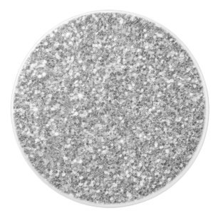 Bouton en céramique de Parties scintillant grise