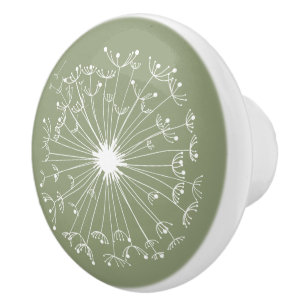 Bouton en céramique de pissenlit