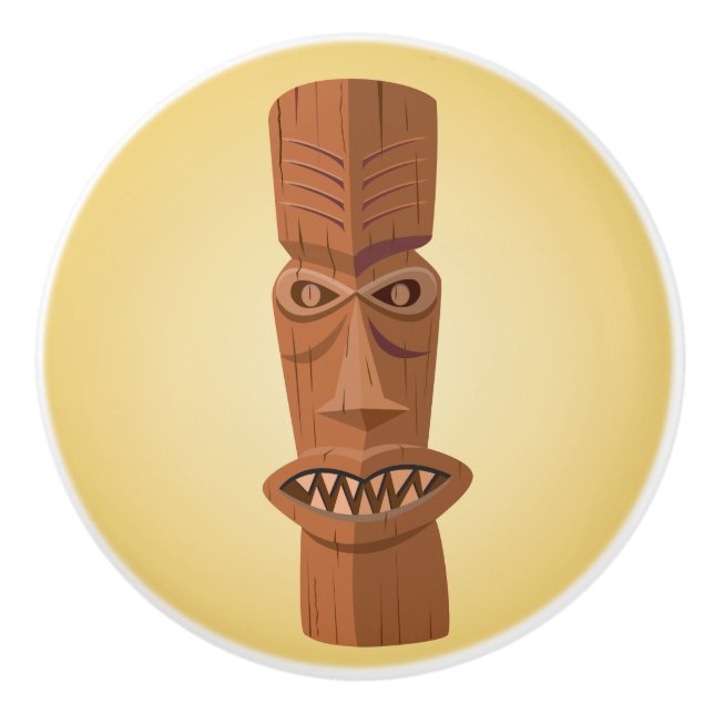 Bouton en céramique de Tiki (Devant)