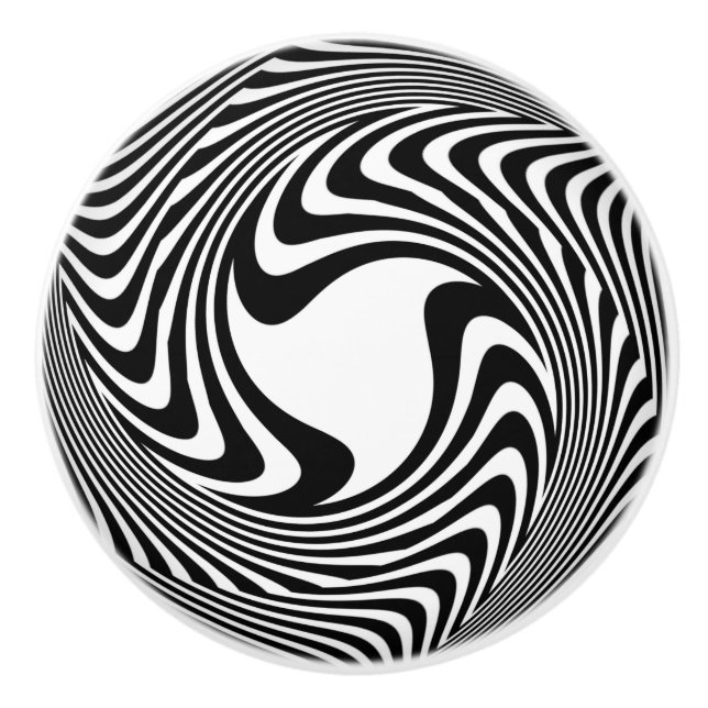 Bouton en céramique d'emblème noir et blanc de (Devant)