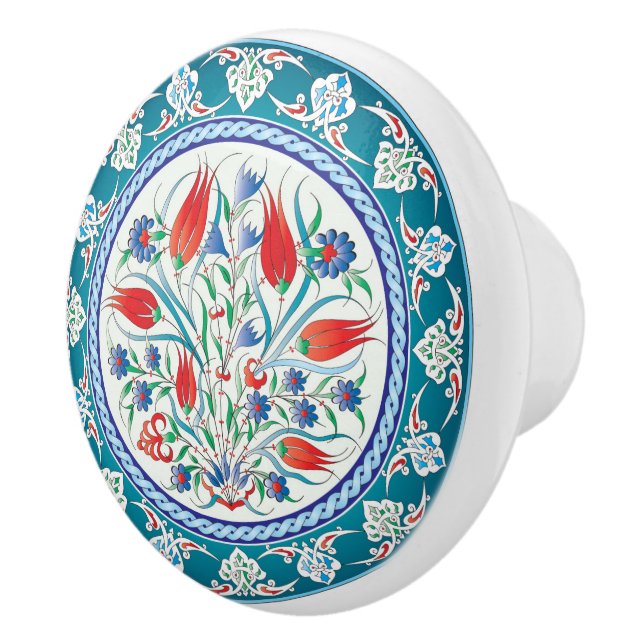 Bouton en céramique florale orientale (Droite)