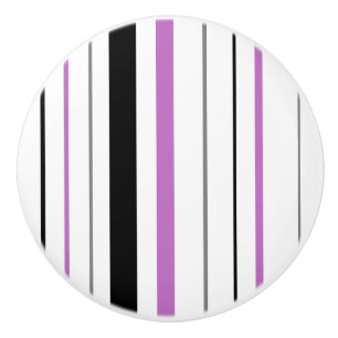 Bouton en céramique gris-violet rétro Stripe