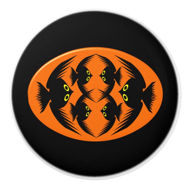 Bouton en céramique Halloween Crows (Devant)