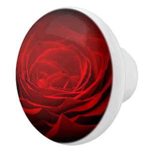 Bouton en céramique Rose rouge