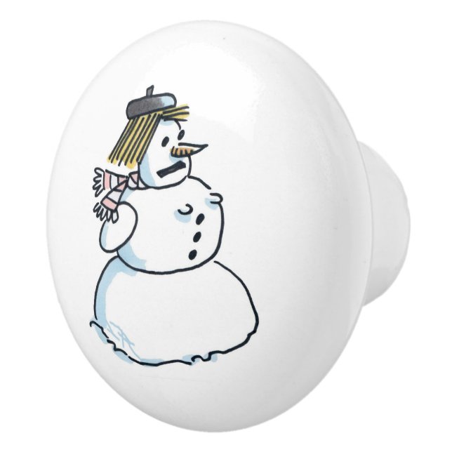 Bouton en céramique Snowwoman (Droite)
