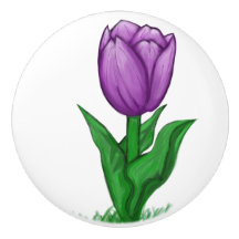 Bouton en céramique violette Tulip