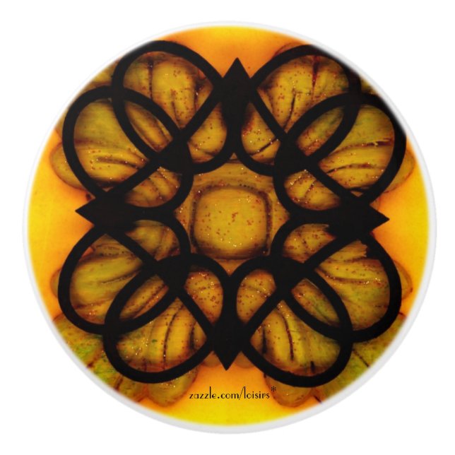 Bouton noir en céramique (Devant)