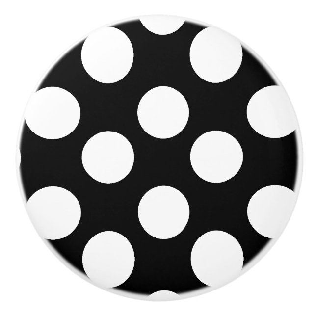 Bouton noir et blanc de meubles de point de polka (Devant)