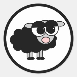 Bouton noir mignon Stickers noir et blanc