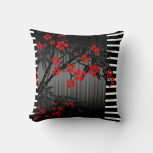 Bouton rouge noir coussin