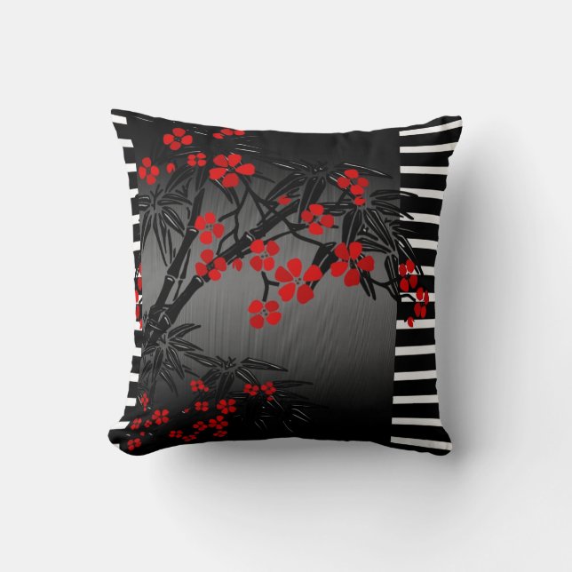 Bouton rouge noir coussin (Recto)