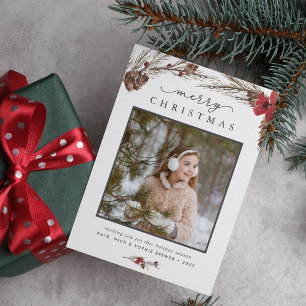 Bouton rustique  Carte photo de vacances