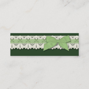 Bouton vert en dentelle arc cartes de visite