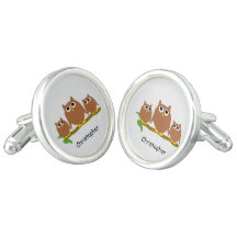 Conception de hiboux marron Cufflinks personnalisé