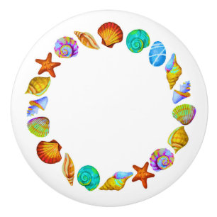 Boutons de tiroir Cercle Plage Version colorée