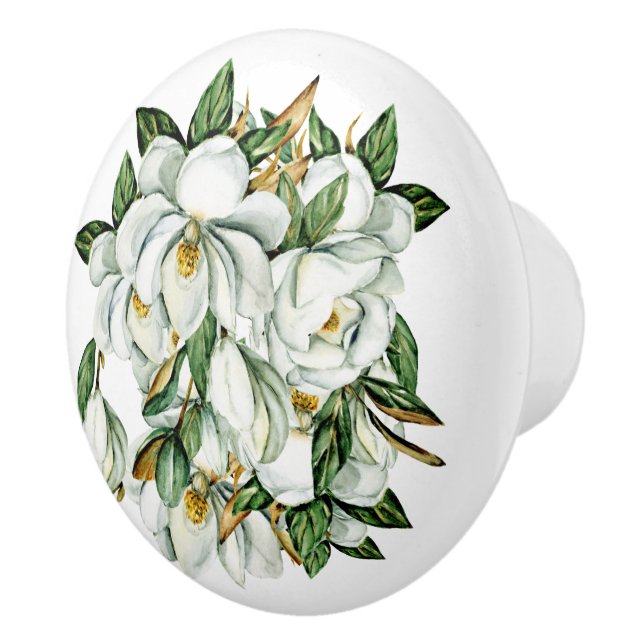 Boutons de tiroir en céramique Magnolias (Droite)