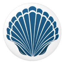 Boutons de tiroirs en coquille de mer de plage - S