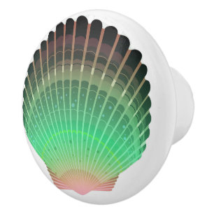 Boutons de tiroirs en coquille de mer de plage - S