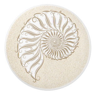 Boutons de tiroirs en coquille de plage