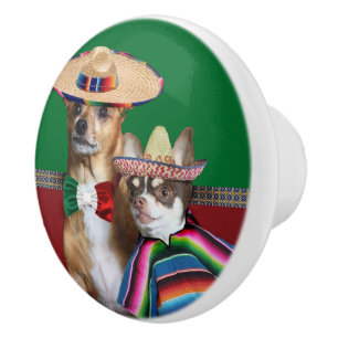 Boutons décoratifs de tiroir de chiwawas mexicains