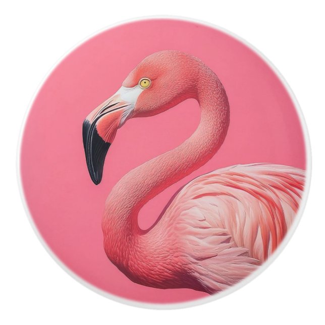 Boutons en céramique flamingo décoratifs (Devant)