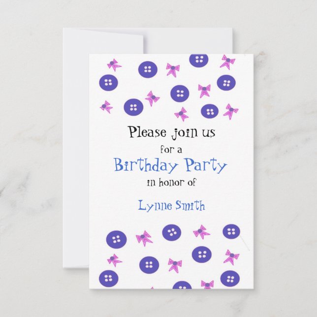 Boutons et vaches Invitation Anniversaire (Devant)